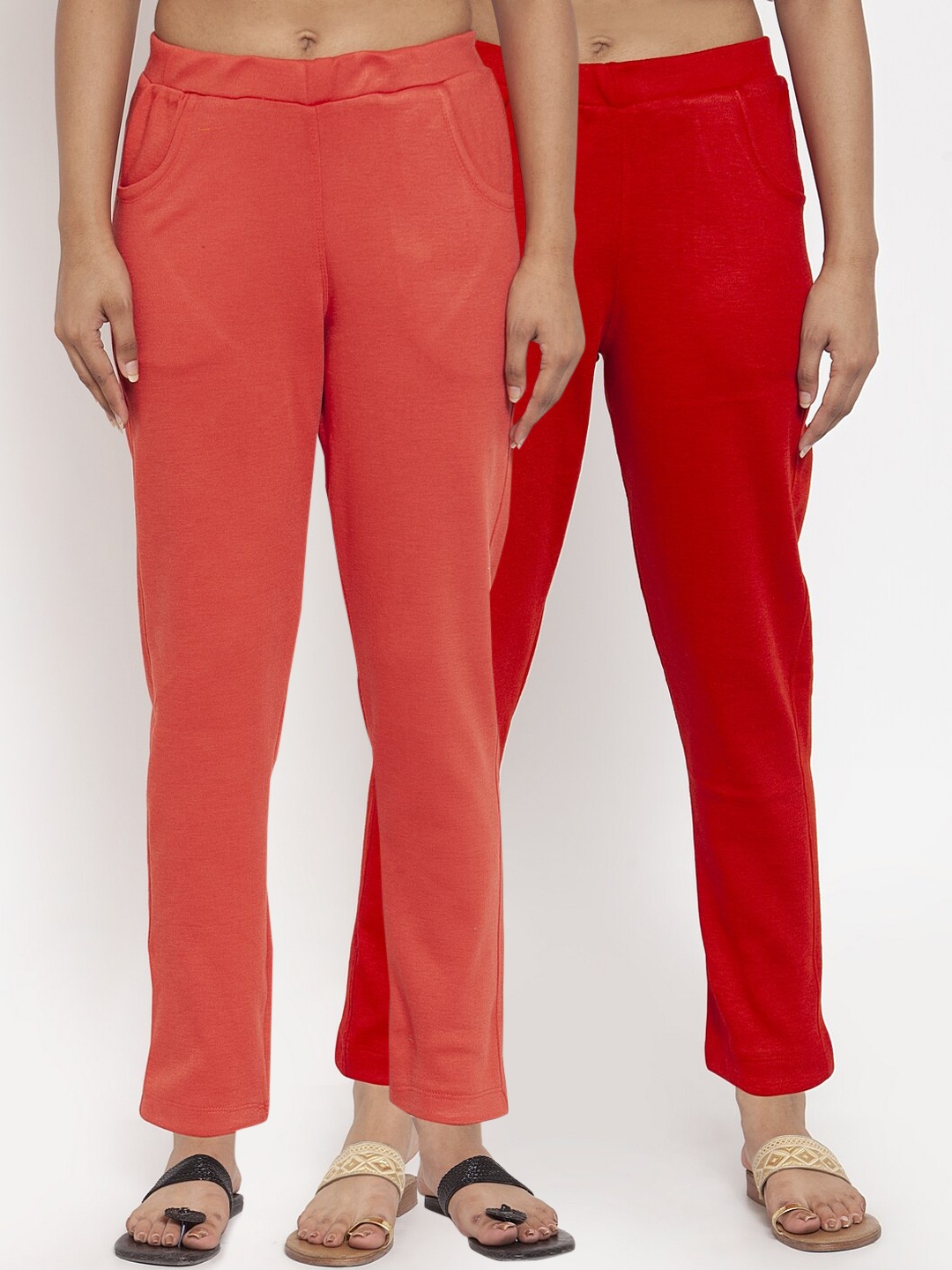

TAG 7 Women Pack of 2 Wool Blend Ankle-Length Acrylic Leggings Pants, Peach