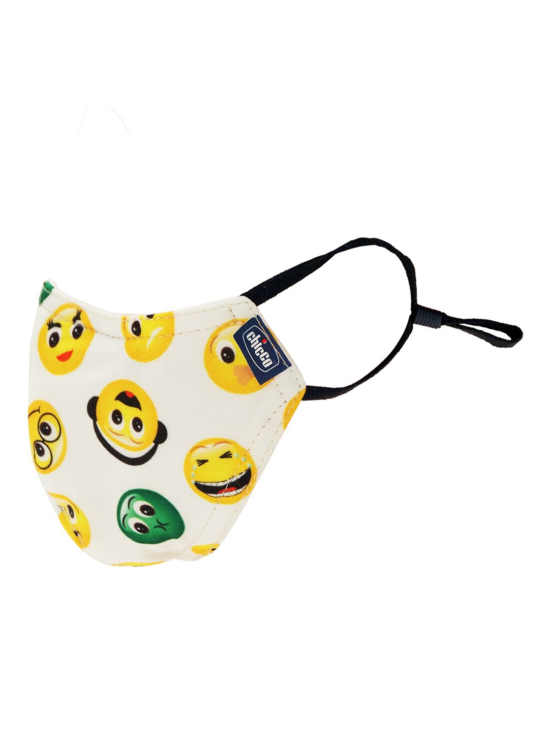 

Chicco Kids Off-White & Yellow 6 Ply Emoji Printed Reusable Mask