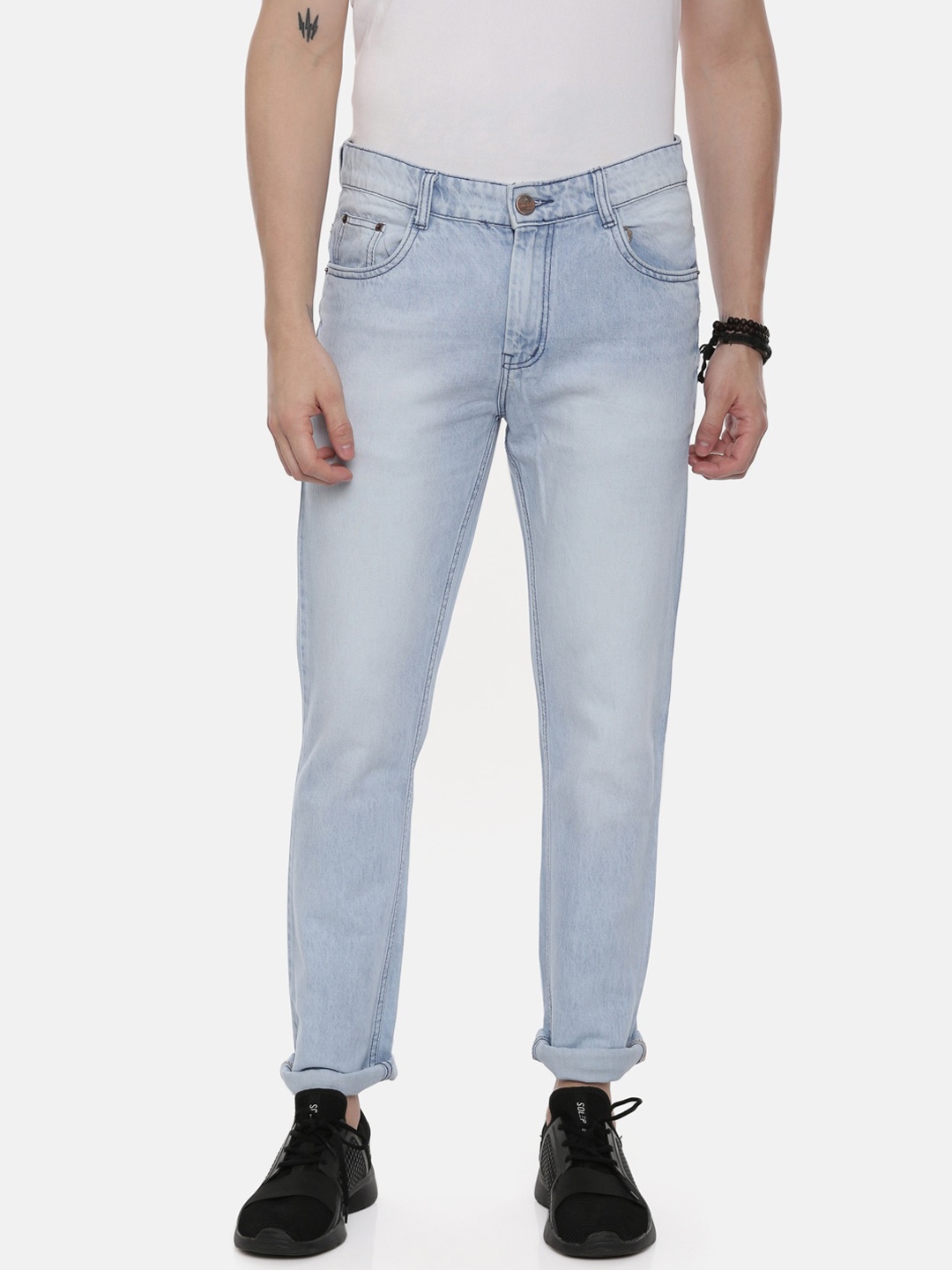 

CINOCCI Men Blue Slim Fit Mid-Rise Clean Look Jeans