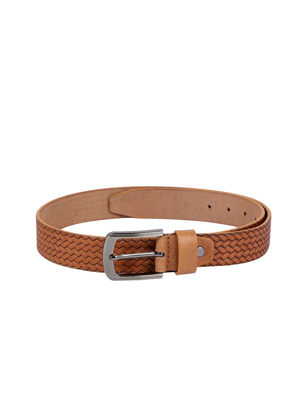 

ZEVORA Men Brown Textured Genuine Leather Belt