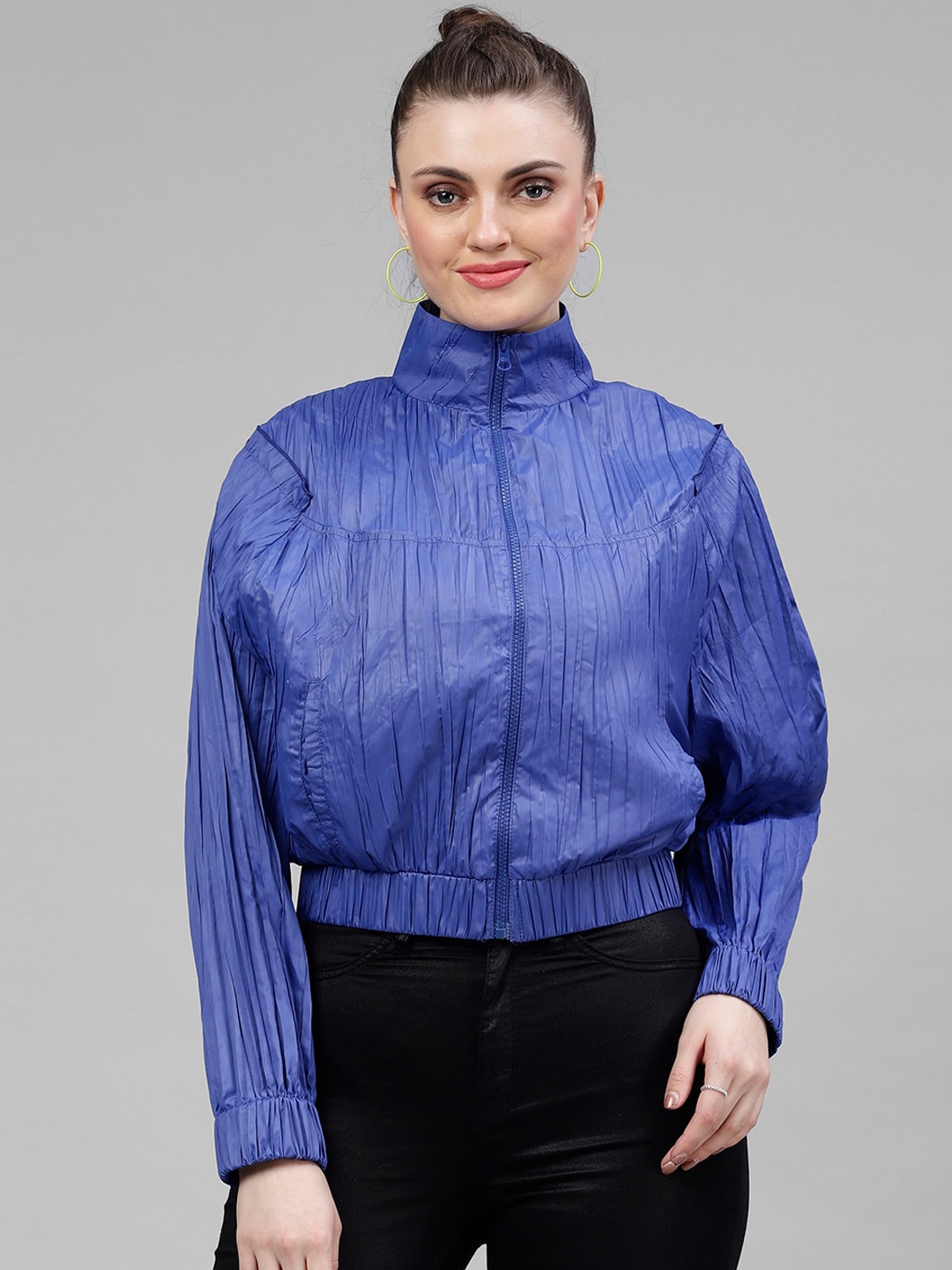 

KASSUALLY Women Blue Printed Lightweight Tailored Jacket