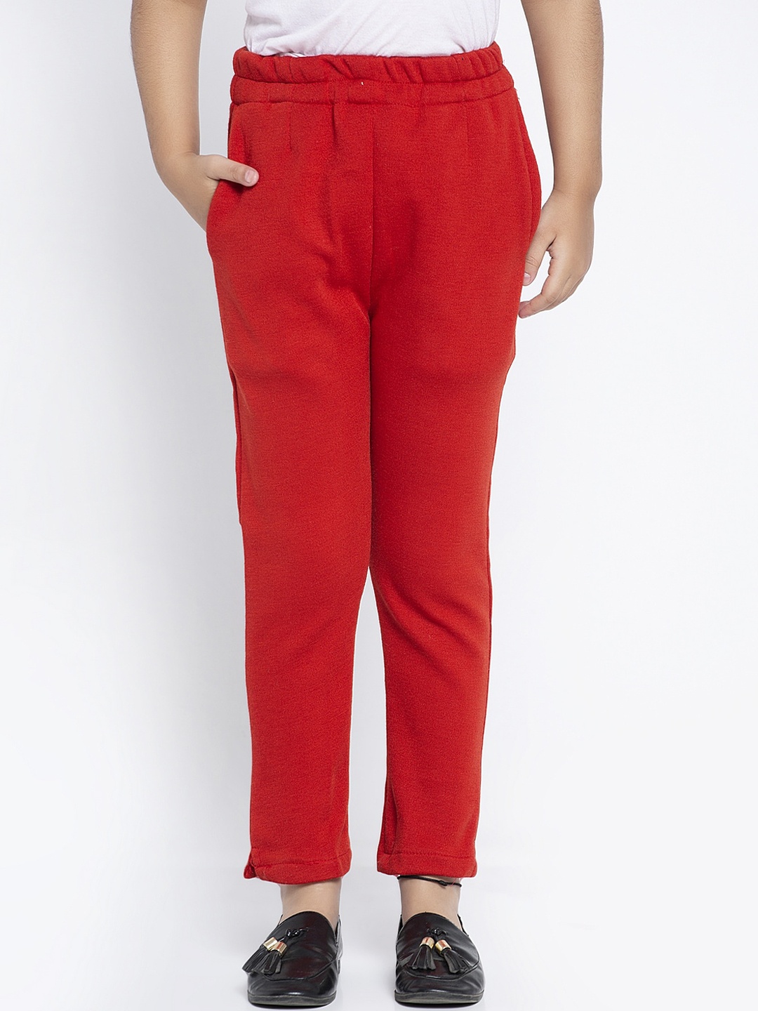 

Baani Creations Girls Red Regular Fit Solid Regular Trousers