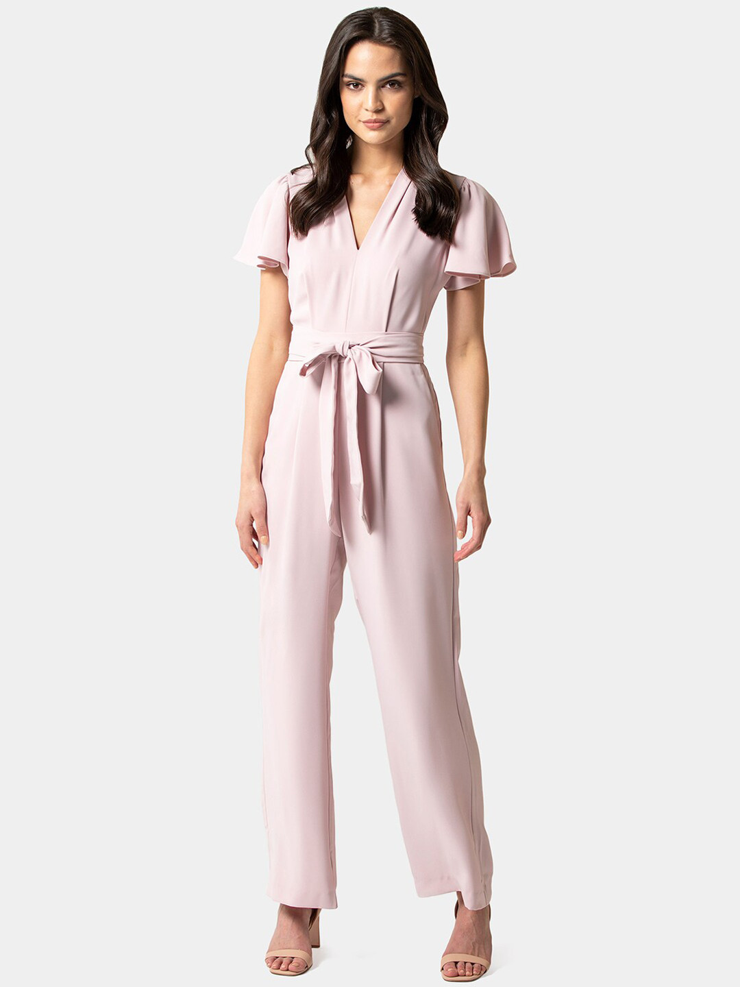 

Forever New Women Pink Solid Basic Jumpsuit