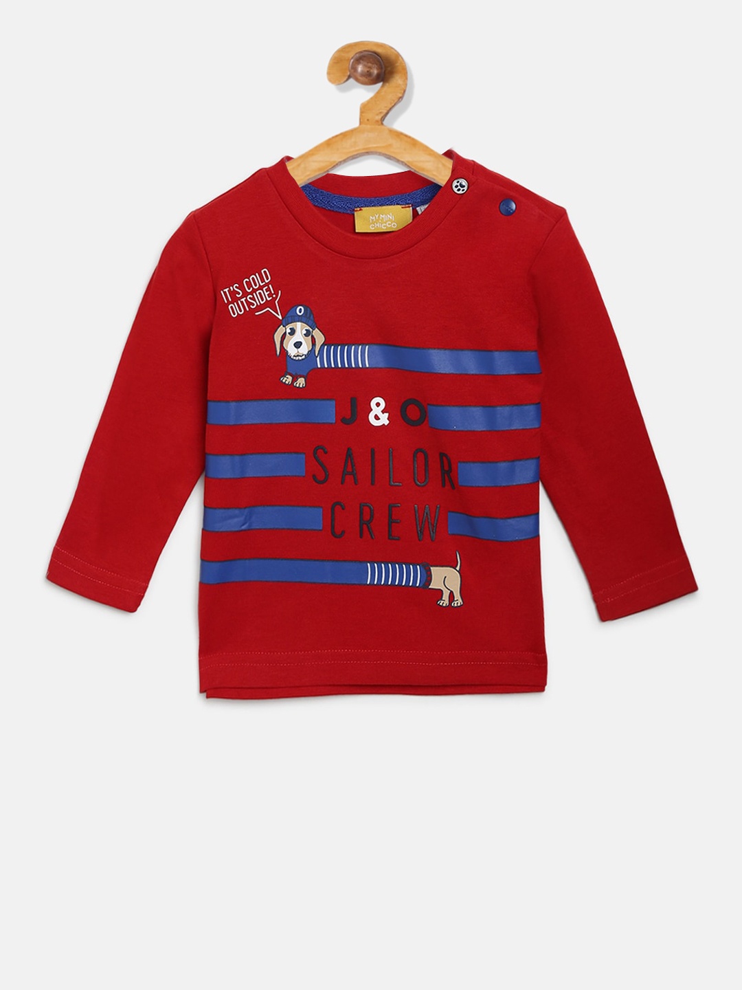 

Chicco Boys Red Blue Printed Round Neck Pure Cotton T-shirt