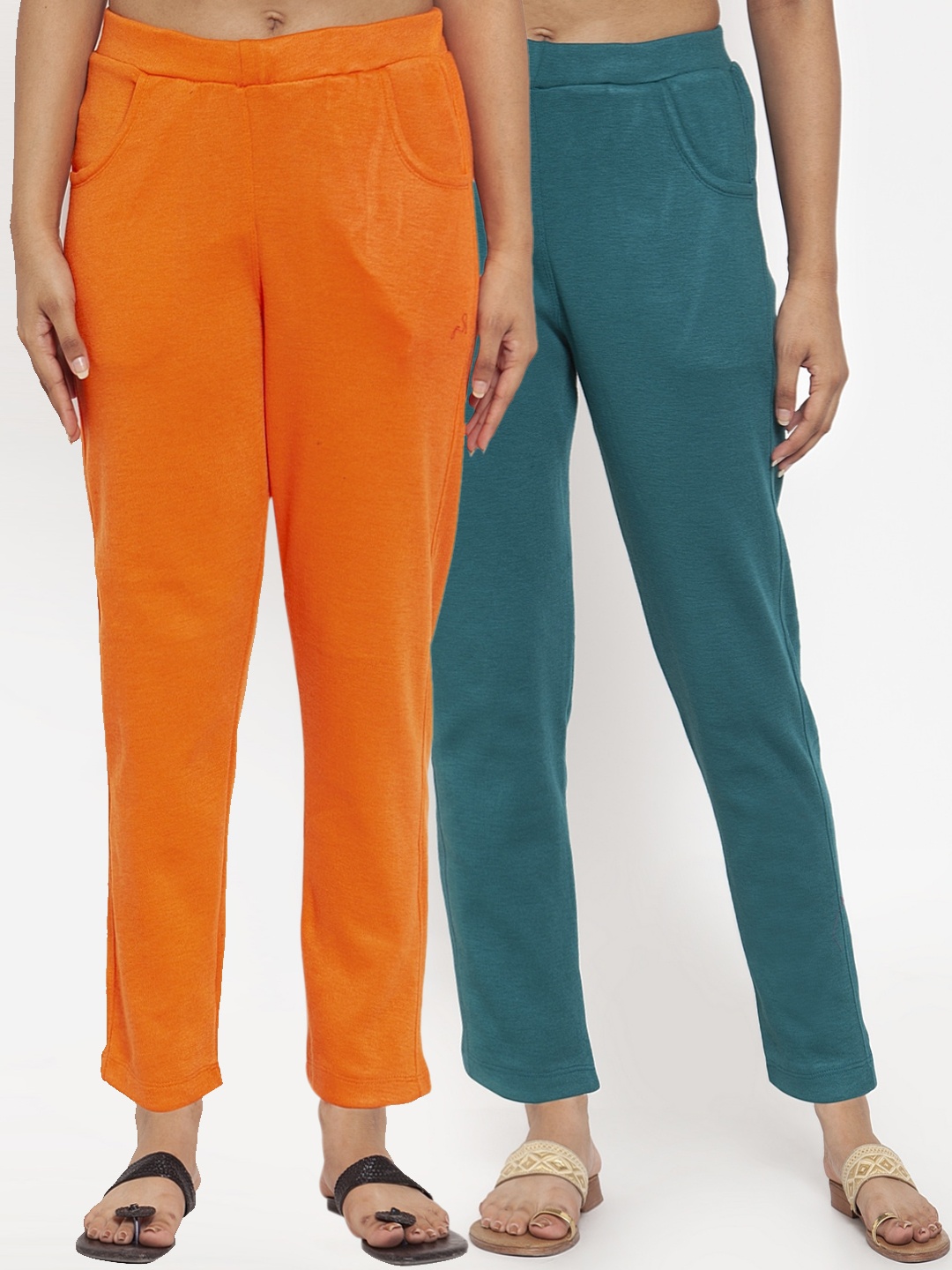 

TAG 7 Women Pack of 2 Wool Blend Ankle-Length Leggings Pants, Orange