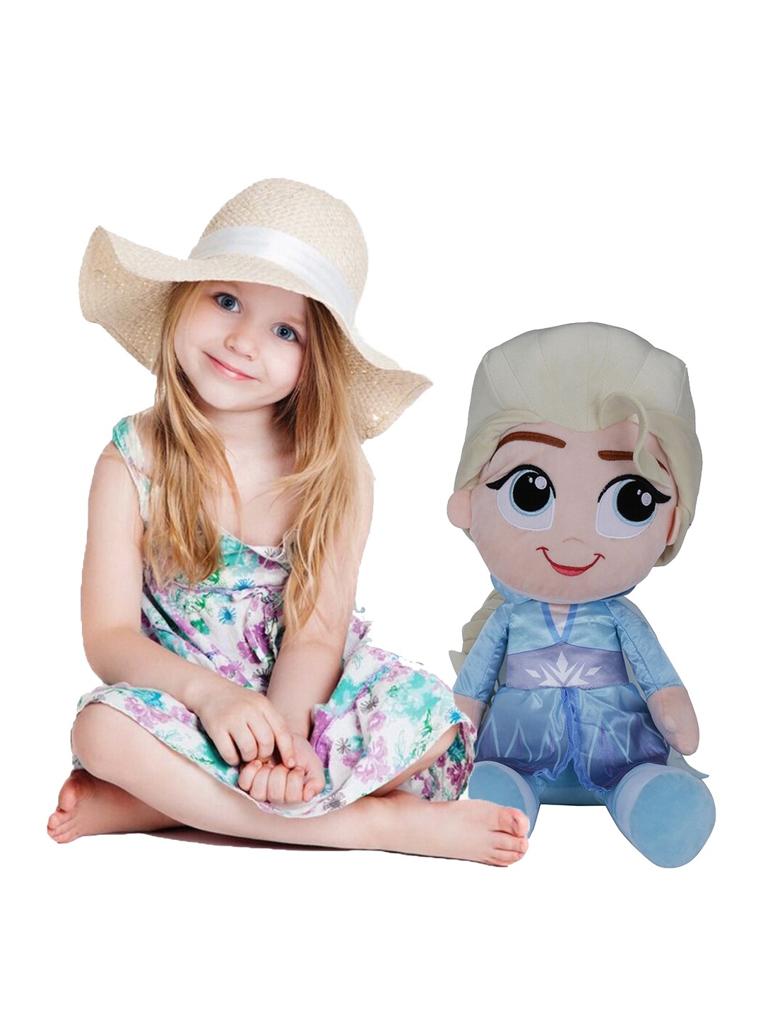 

DISNEY PLUSH Unisex Kids Blue & Off-White Disney Elsa Soft Toy