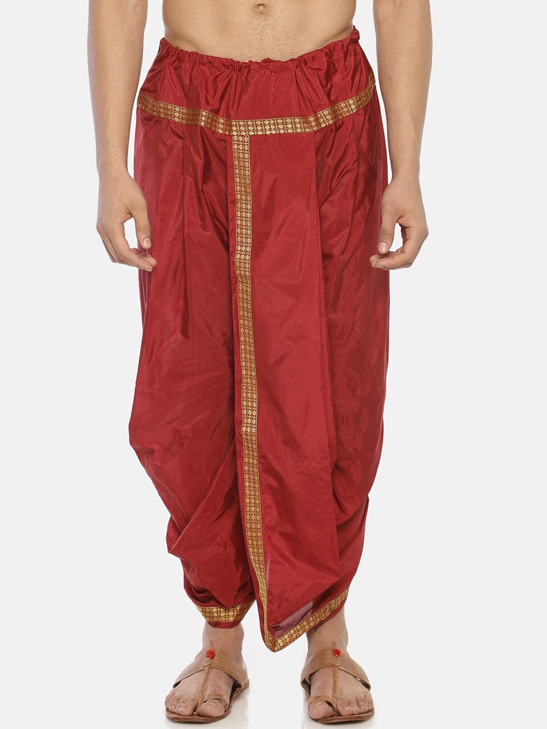 

Men Red Stitched Dhoti Pants