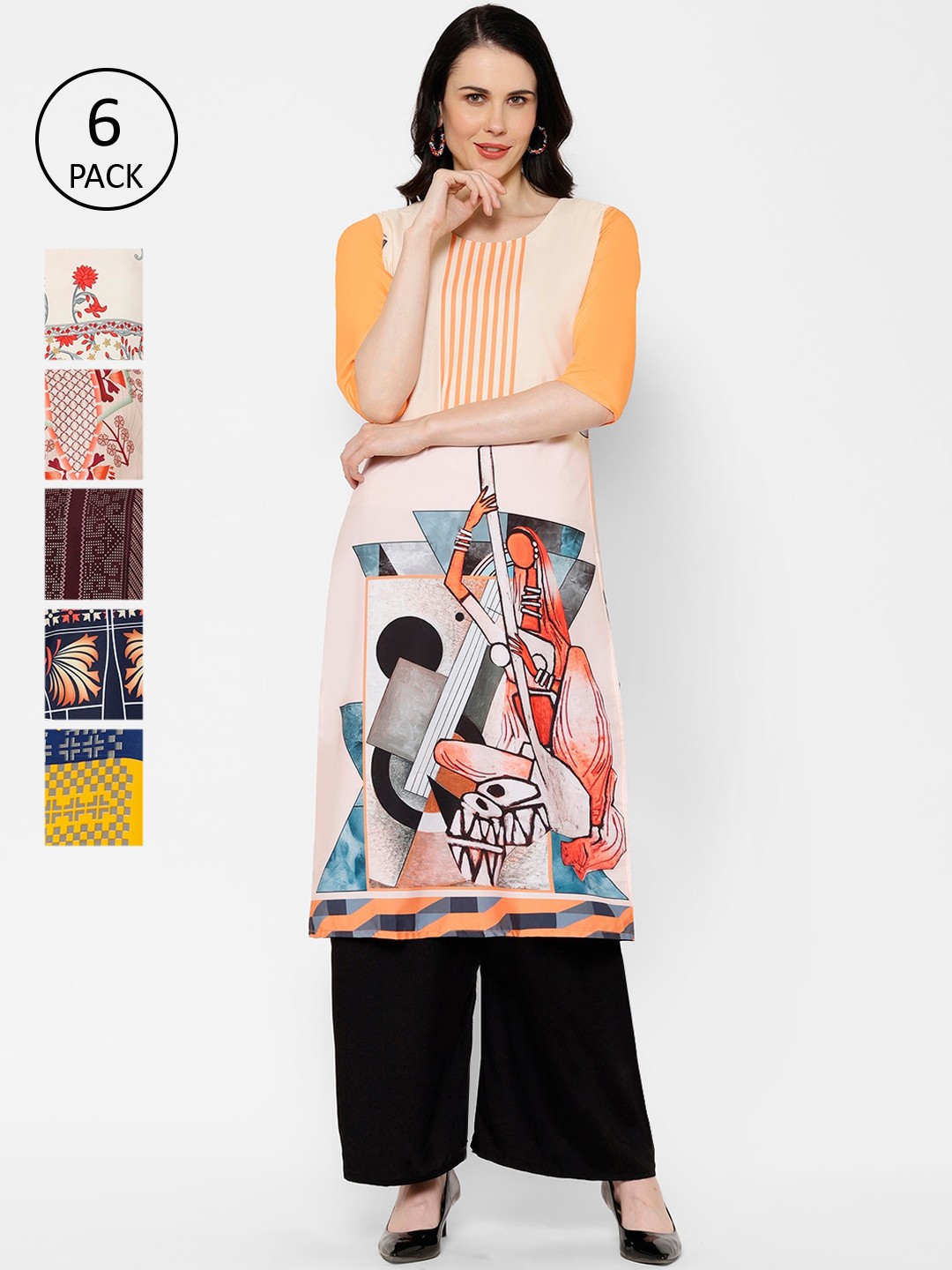

7Threads Women Multicoloured Printed Straight Kurta, Multi