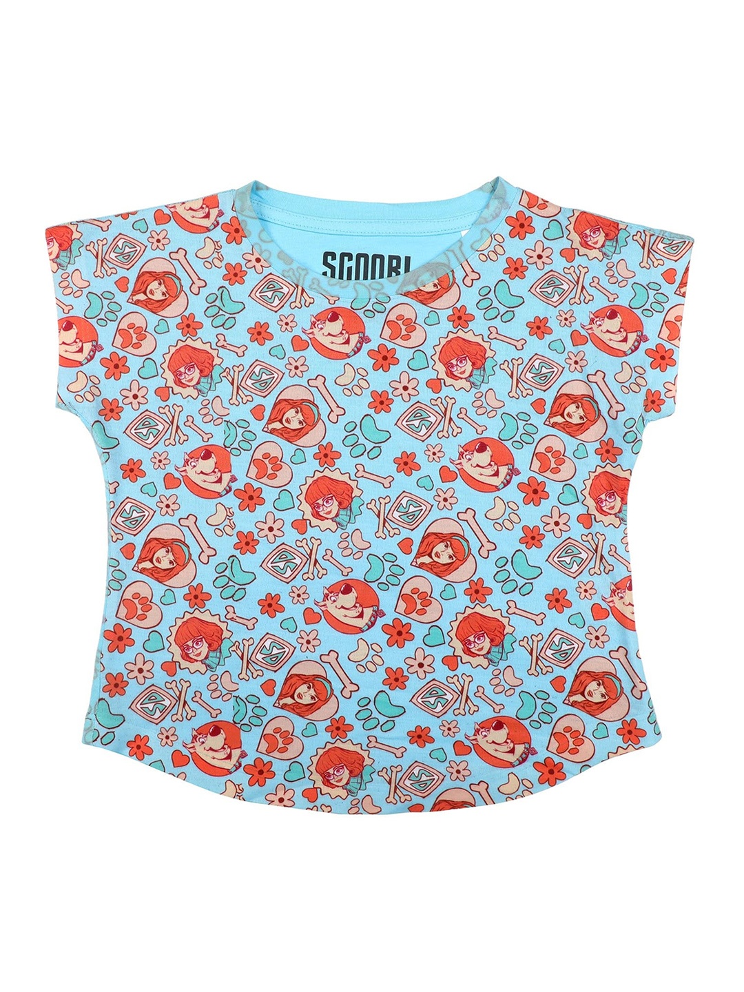 

Scooby-Doo Blue & Coral Extended Sleeves Regular Top