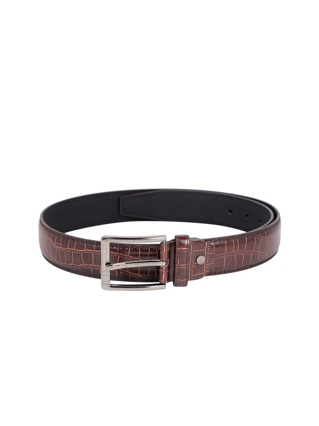 

ZEVORA Men Brown Textured Belt