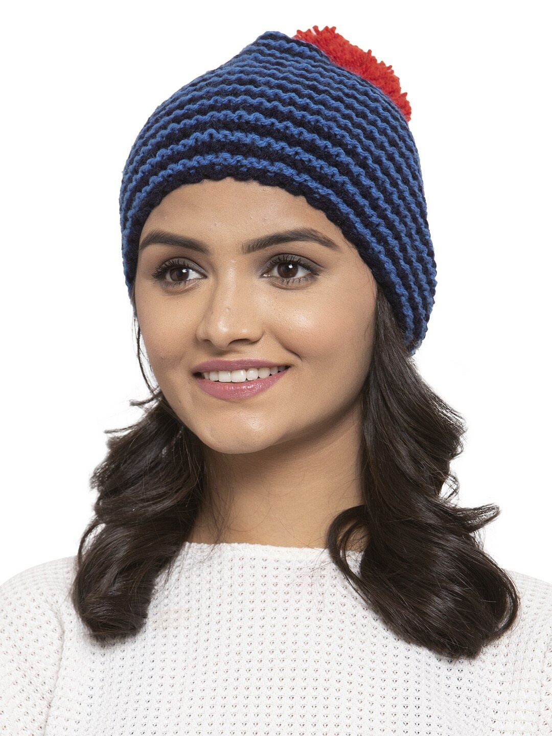 

Bodh Design Unisex Blue Self Design Beanie
