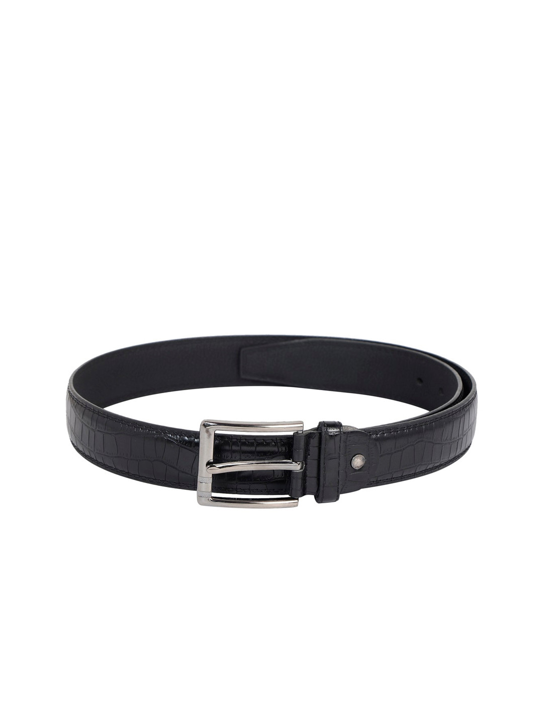 

ZEVORA Men Black Textured Belt