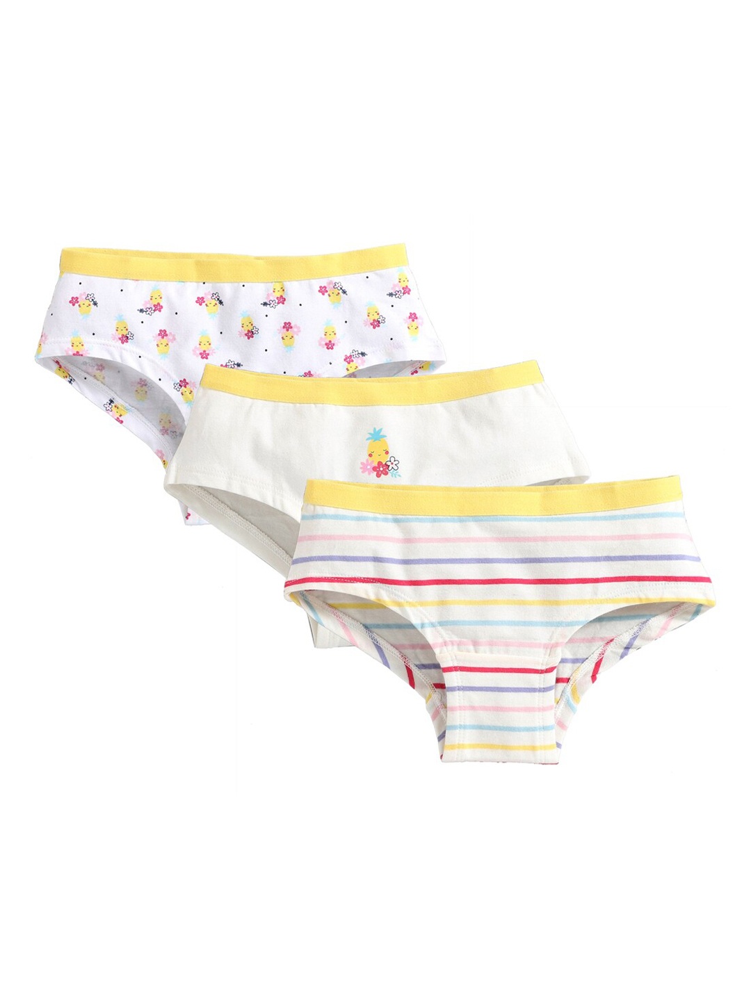 

Charm n Cherish Girls Pack of 3 Multicolored Hipster Briefs GWHIP20, Multi