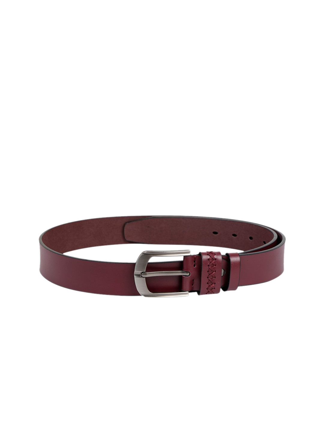 

ZEVORA Men Maroon Solid Belt