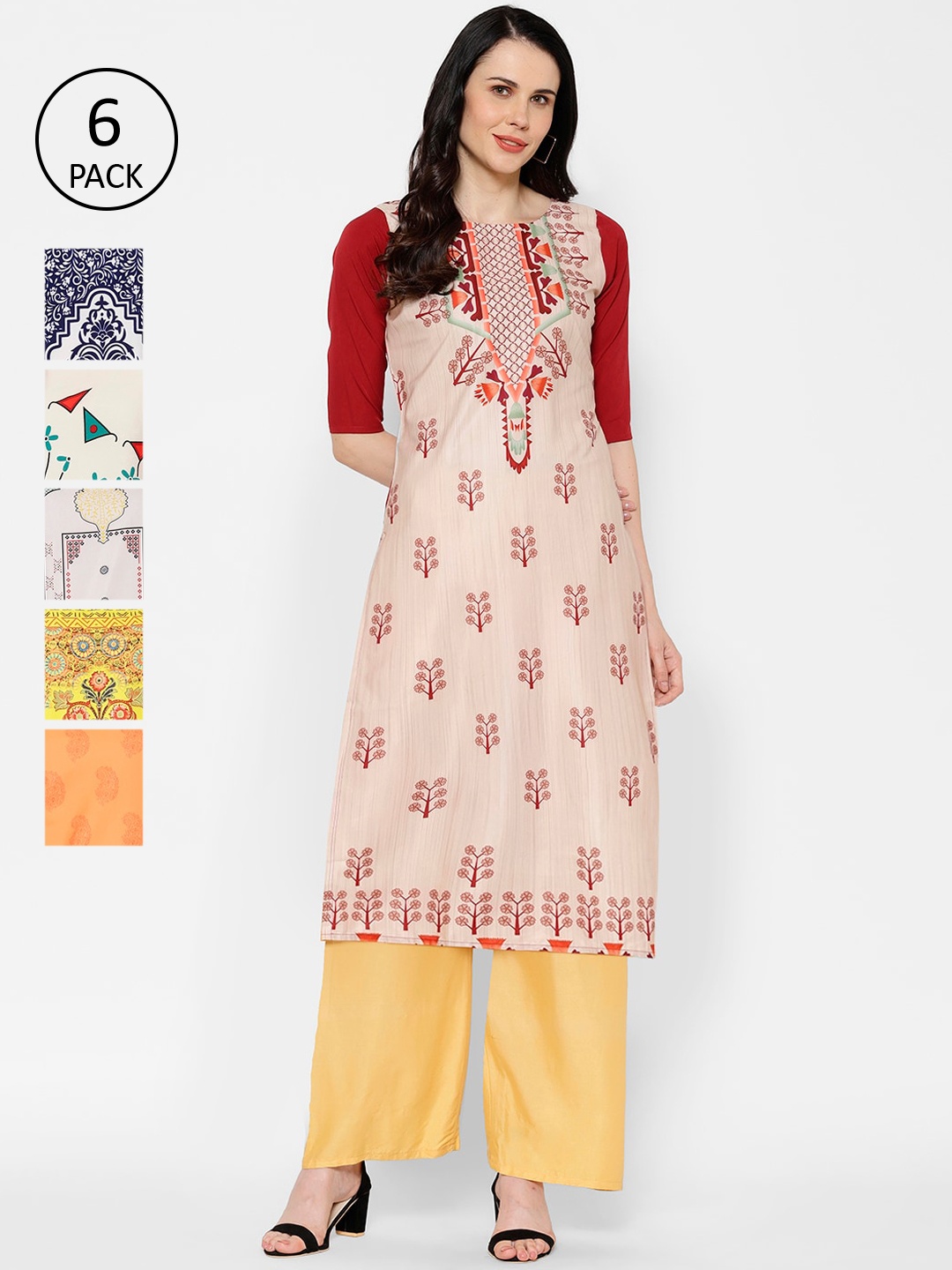

7Threads Women Multicoloured Embroidered A-Line Kurta, Multi