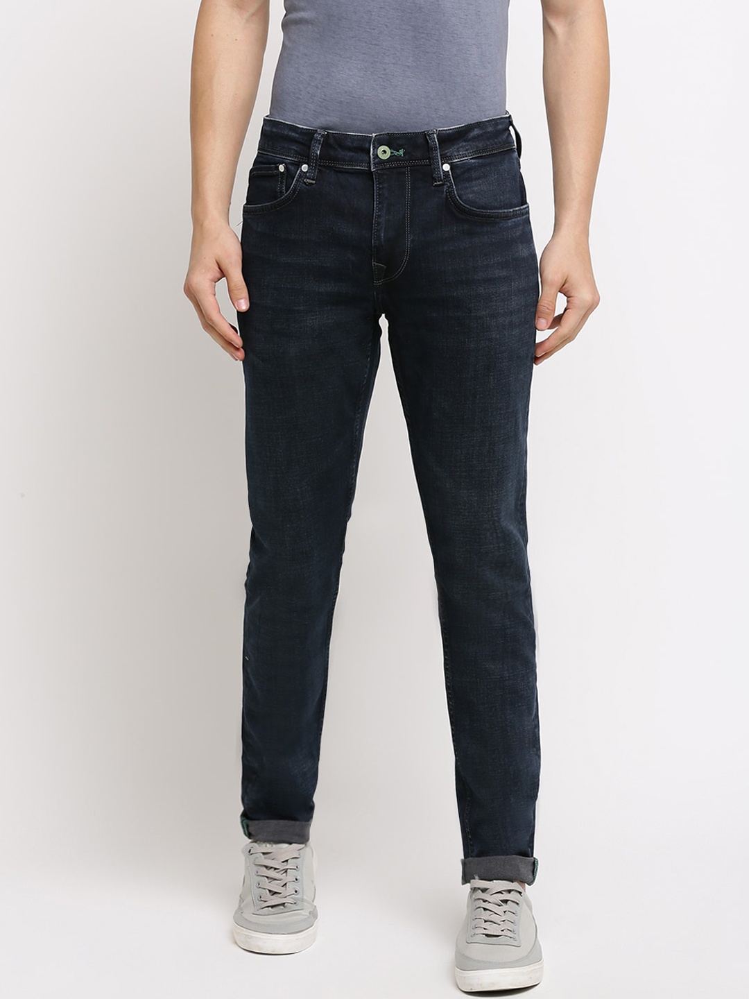 

Pepe Jeans Men Navy Blue Slim Fit Mid-Rise Clean Look Jeans