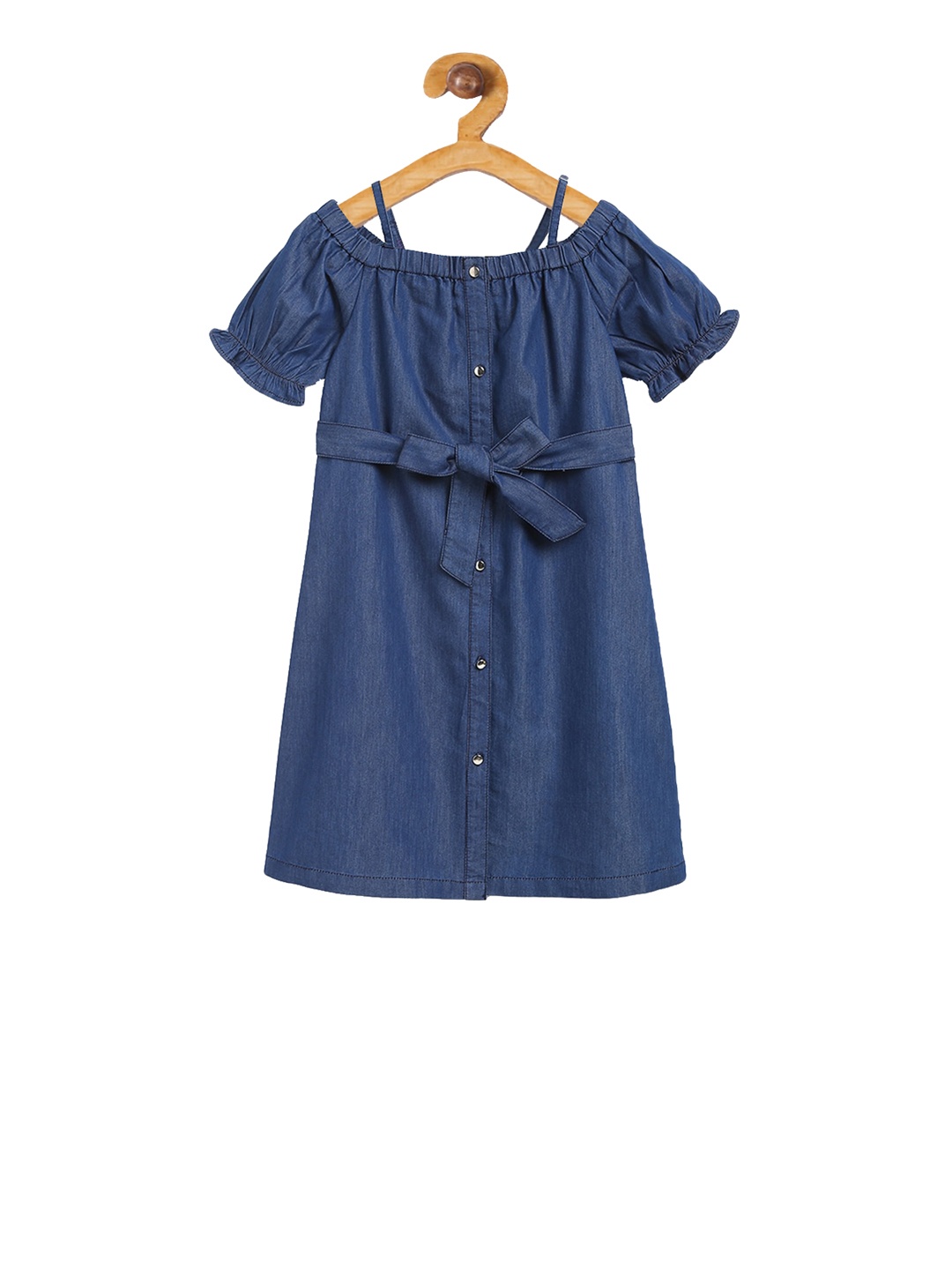 

Natilene Girls Blue Solid A-Line Dress