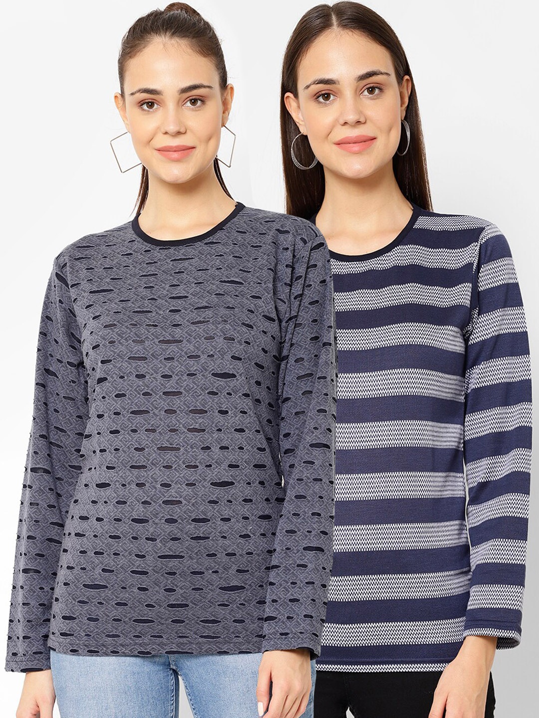 

VIMAL JONNEY Women Multicoloured Checked Hood T-shirt, Multi