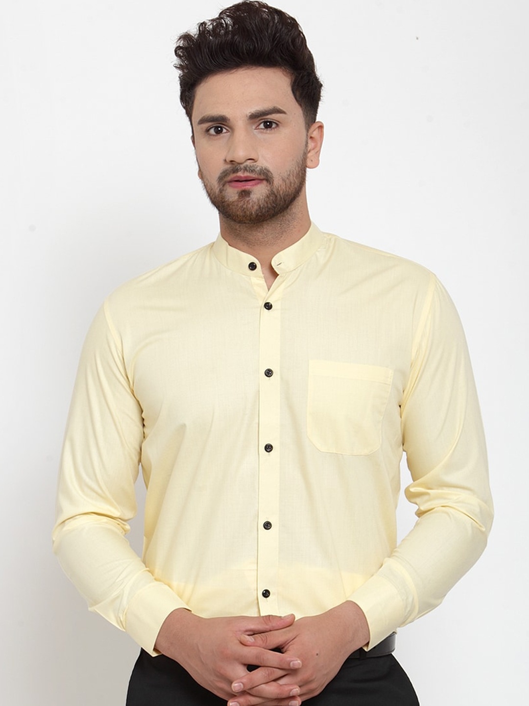 

JAINISH Men Yellow Regular Fit Solid Casual Shirt