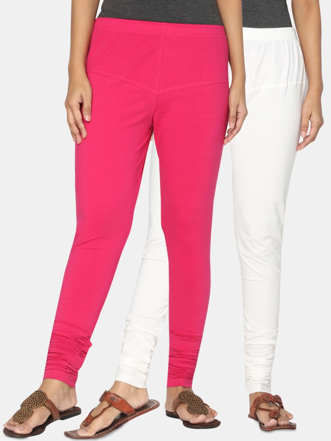 

TSG Bliss Women Pack of 2 Churidar Leggings, Pink