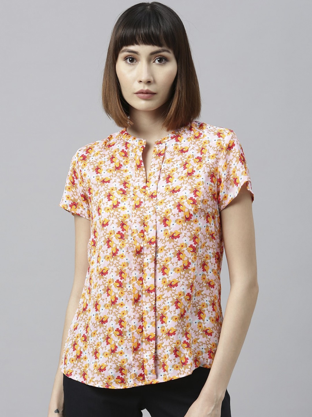 

Park Avenue Woman Pink & Red Floral Printed Top