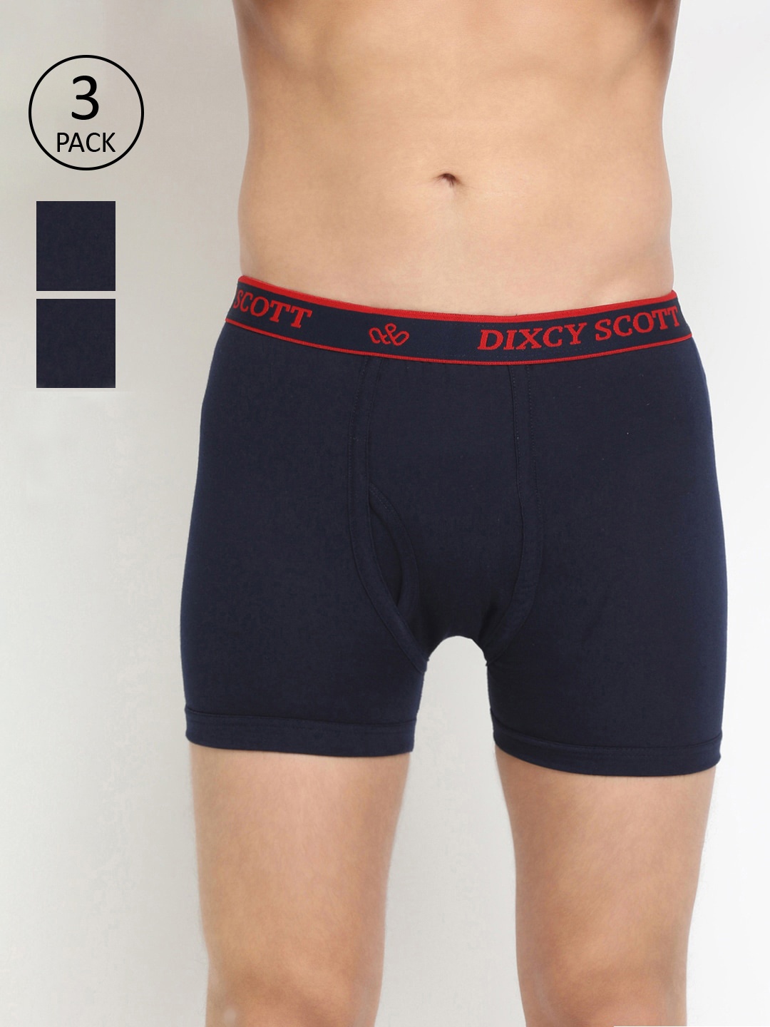 

DIXCY SCOTT Men Pack of 3 Navy Blue Solid Trunks K1-PR49931-S