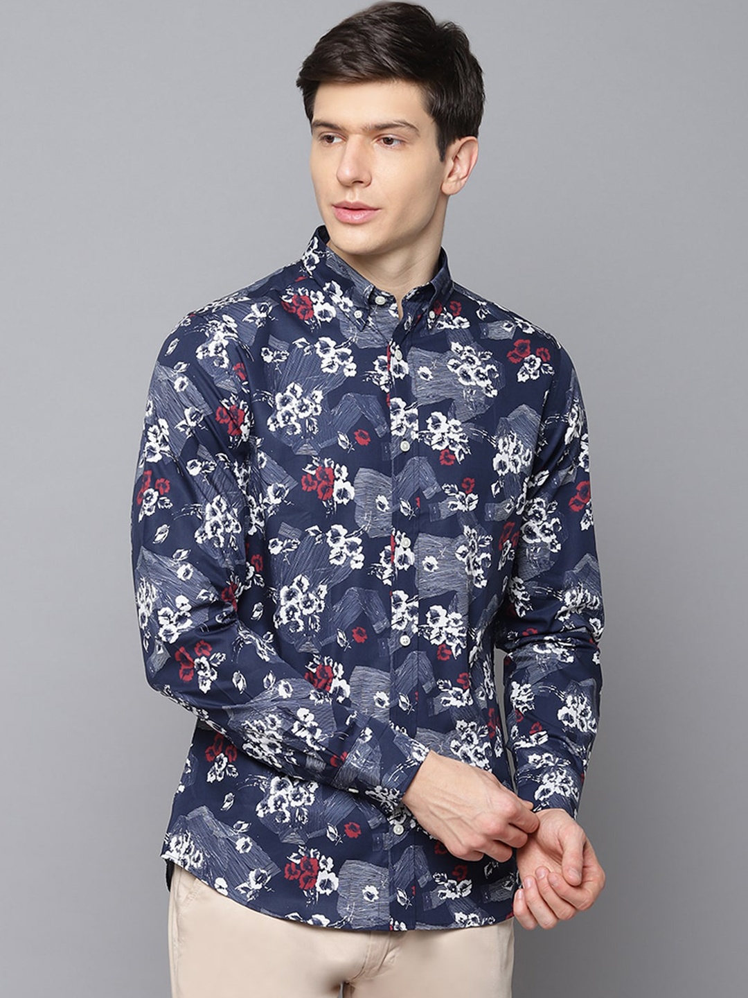 

GANT Men Blue Regular Fit Printed Casual Shirt