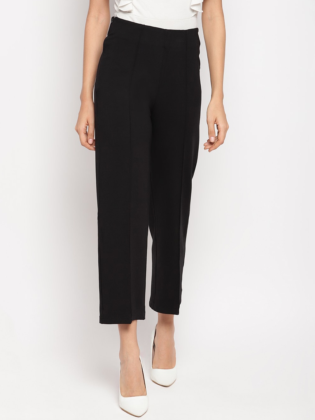 

DUDITI Women Black Loose Fit Solid Culottes