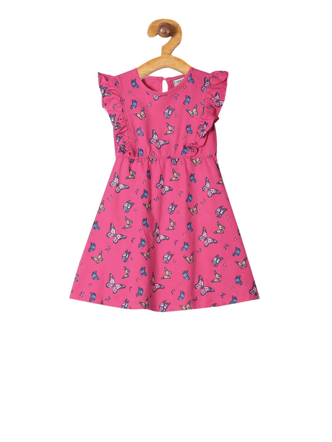 

Cherokee Girls Fuchsia Pink Printed Fit and Flare Dress