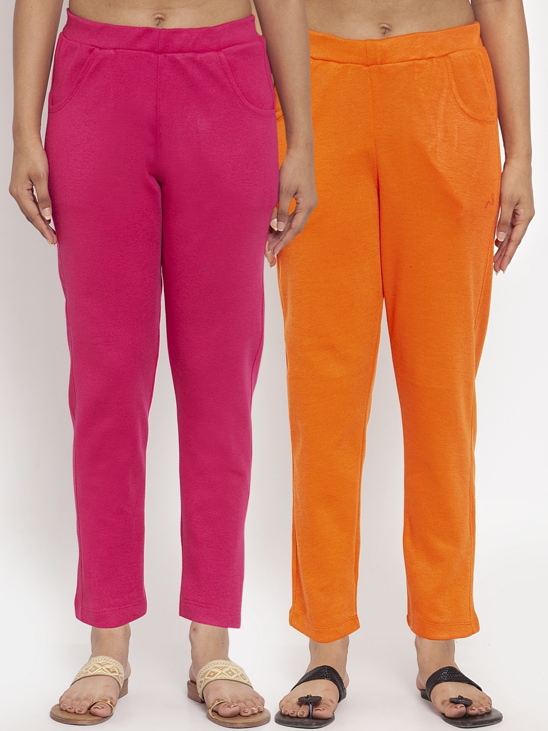 

TAG 7 Women Acrylic Pack of 2 Wool Blend Ankle-Length Leggings Pants, Pink