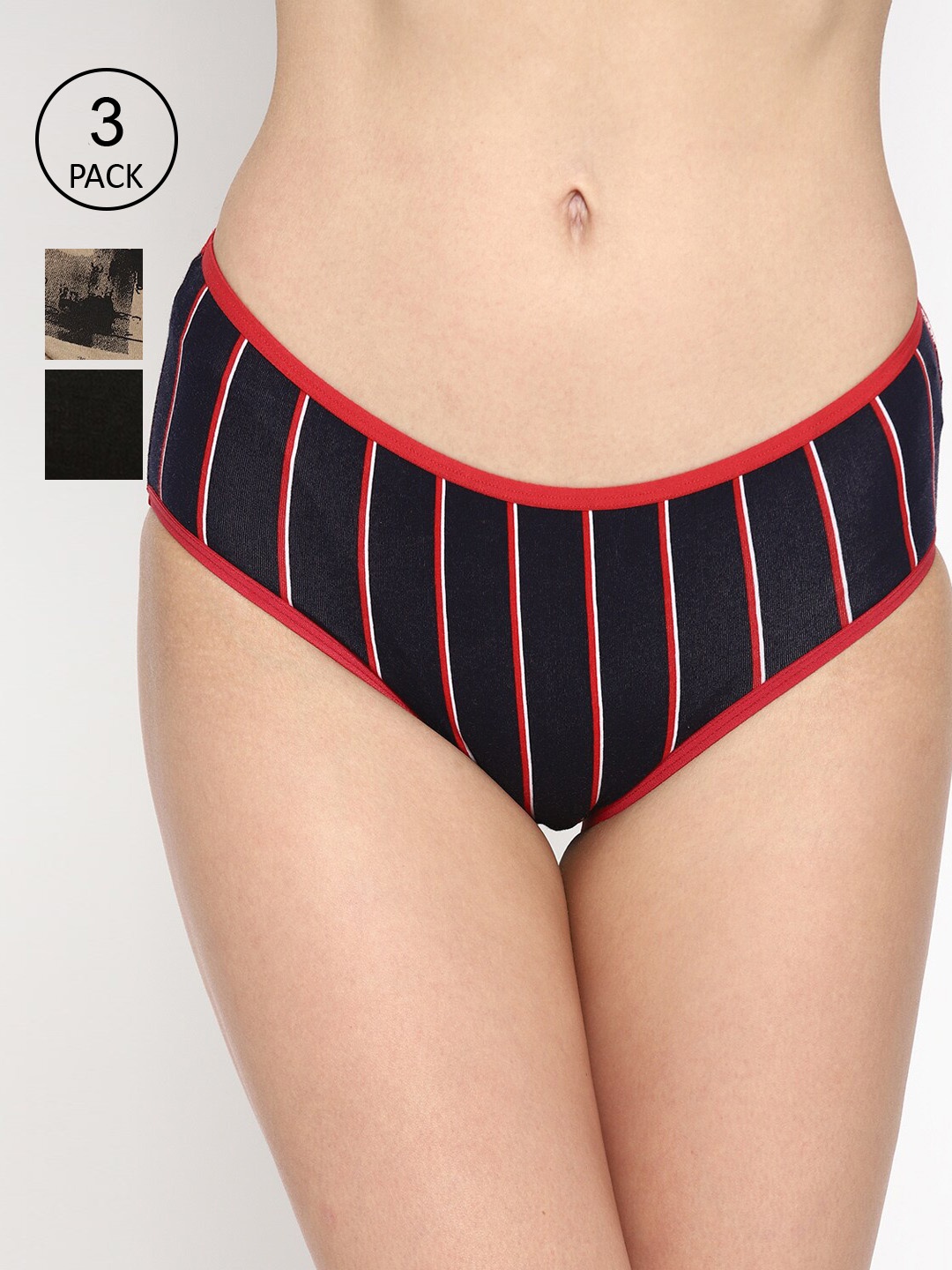

Skidlers Women Pack Of 3 Cotton Printed Hipsters Briefs SKD-BRIEF-95, Black