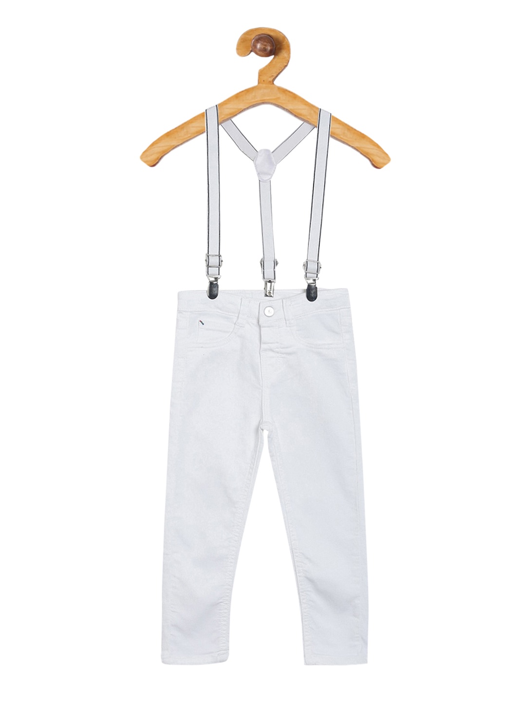 

TALES & STORIES Boys White Regular Fit Solid Regular Trousers