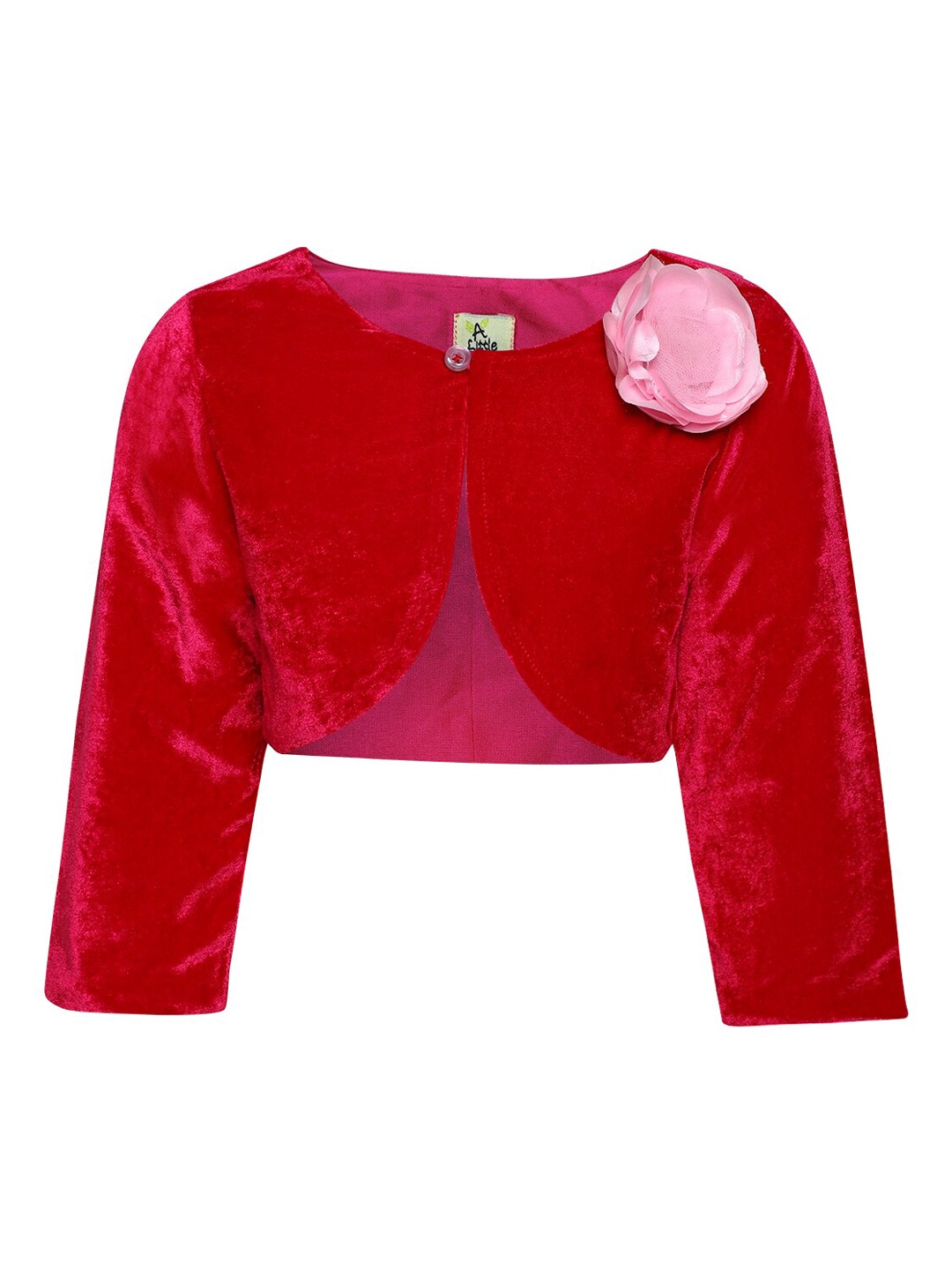

A Little Fable Girls Red Solid Open Front Shrug