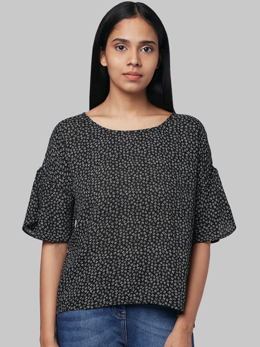 

Park Avenue Woman Floral Printed Top, Black