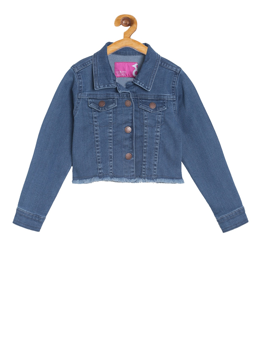 

TALES & STORIES Girls Blue Solid Denim Jacket