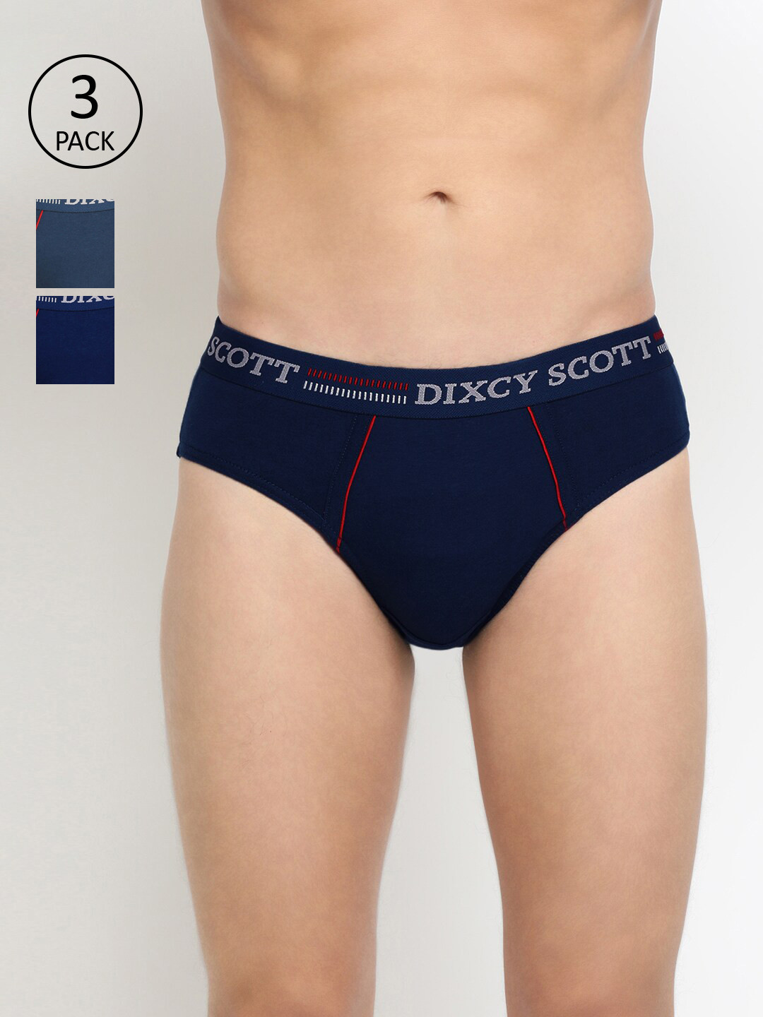 

Dixcy Scott Men pack Of 3 Solid Briefs, Blue