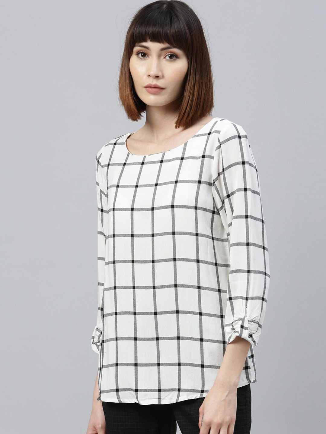 

Park Avenue Woman White Checked Top