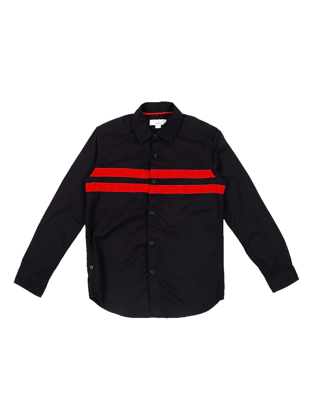 

Pantaloons Junior Boys Black & Red Regular Fit Striped Casual Shirt