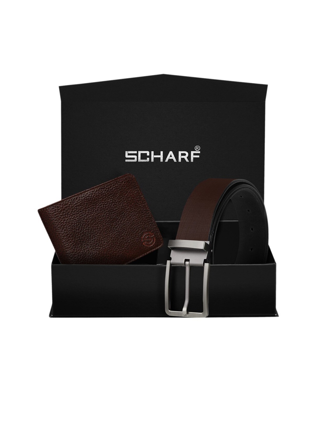 

SCHARF Men Brown Genuine Leather Accessory Gift Set