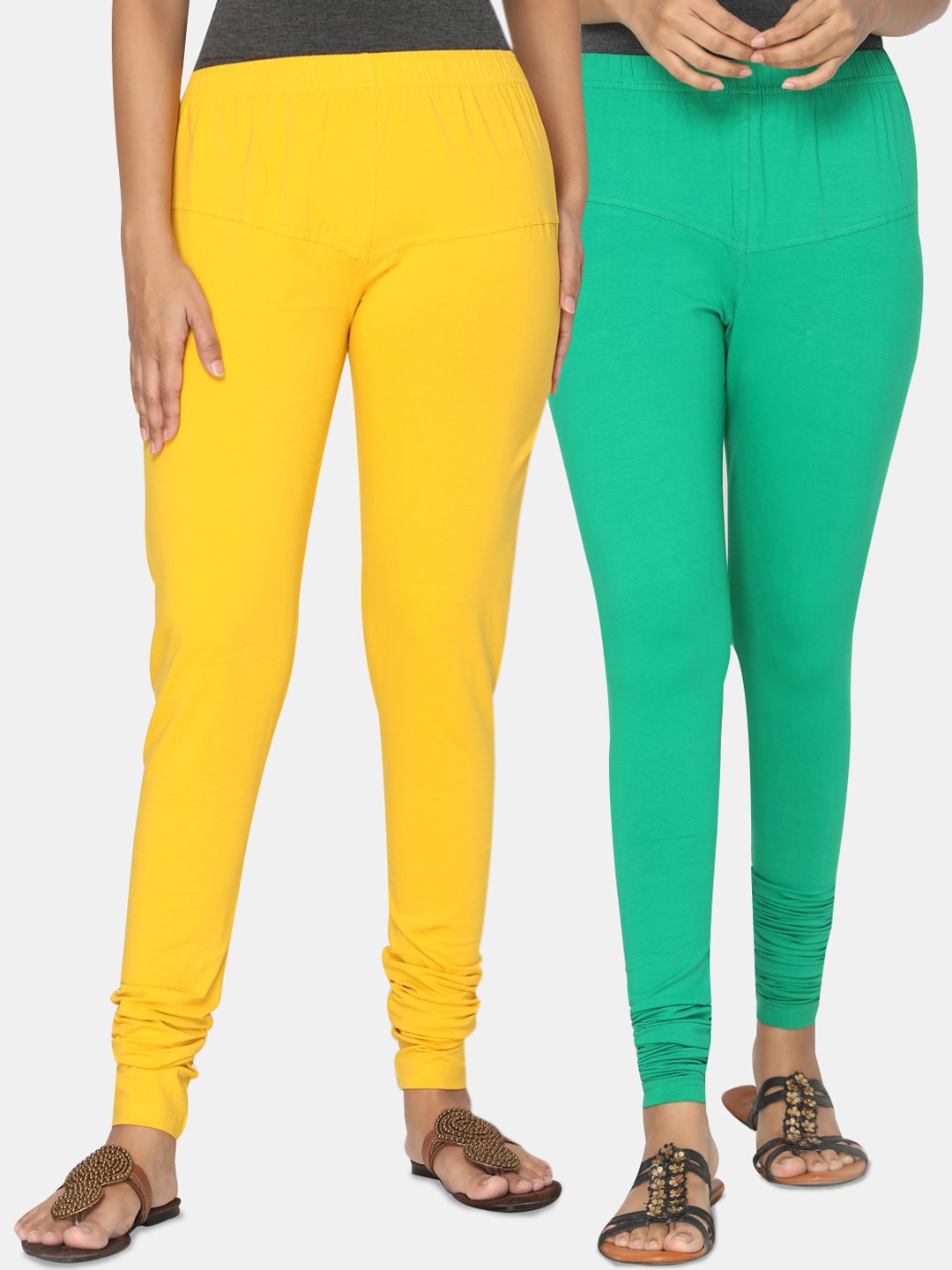 

The Childrens Place Women Pack of 2 Ankle Length Leggings, Mustard