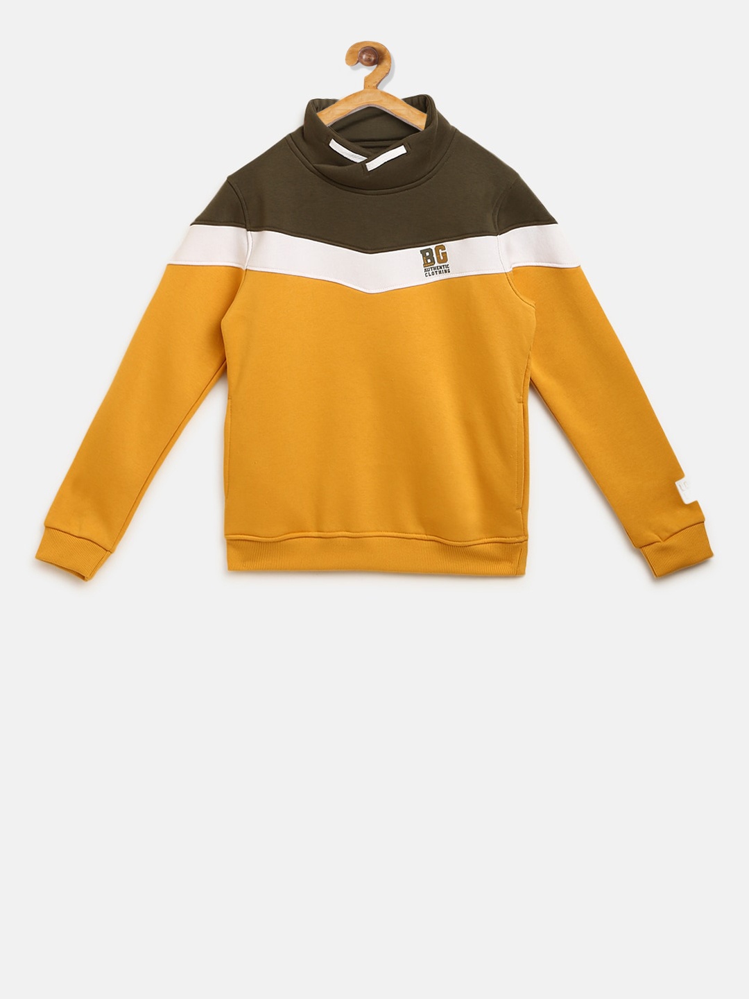 

Blue Giraffe Boys Yellow Colourblocked Pullover Sweater