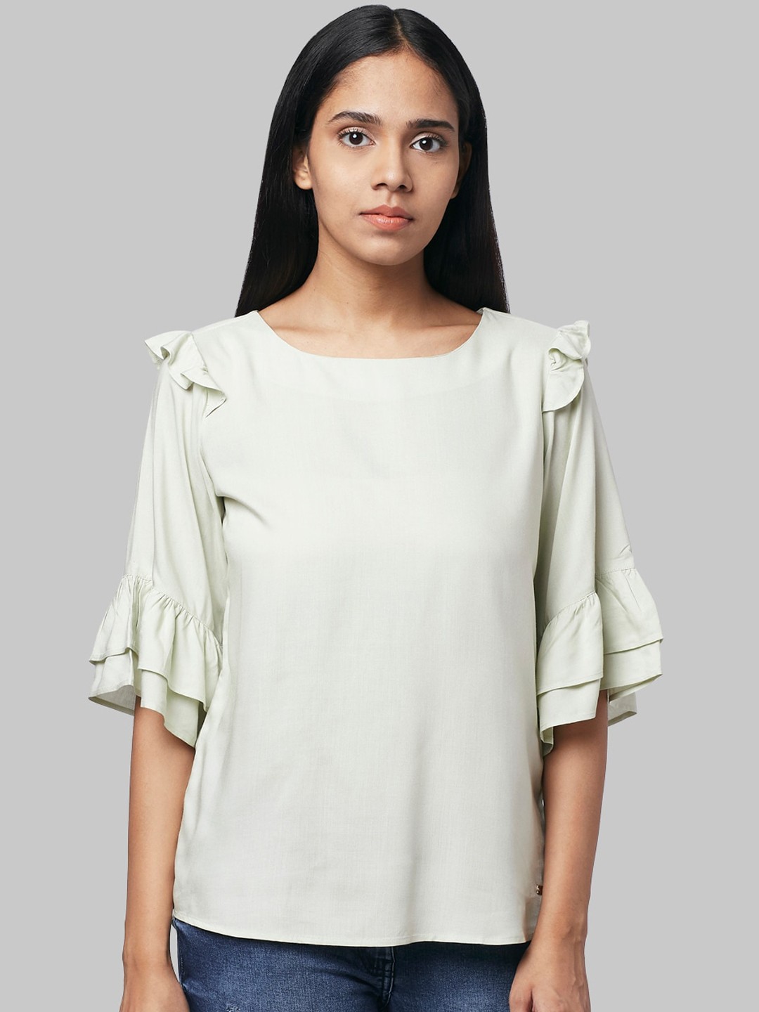 

Park Avenue Woman Women Green Solid Top