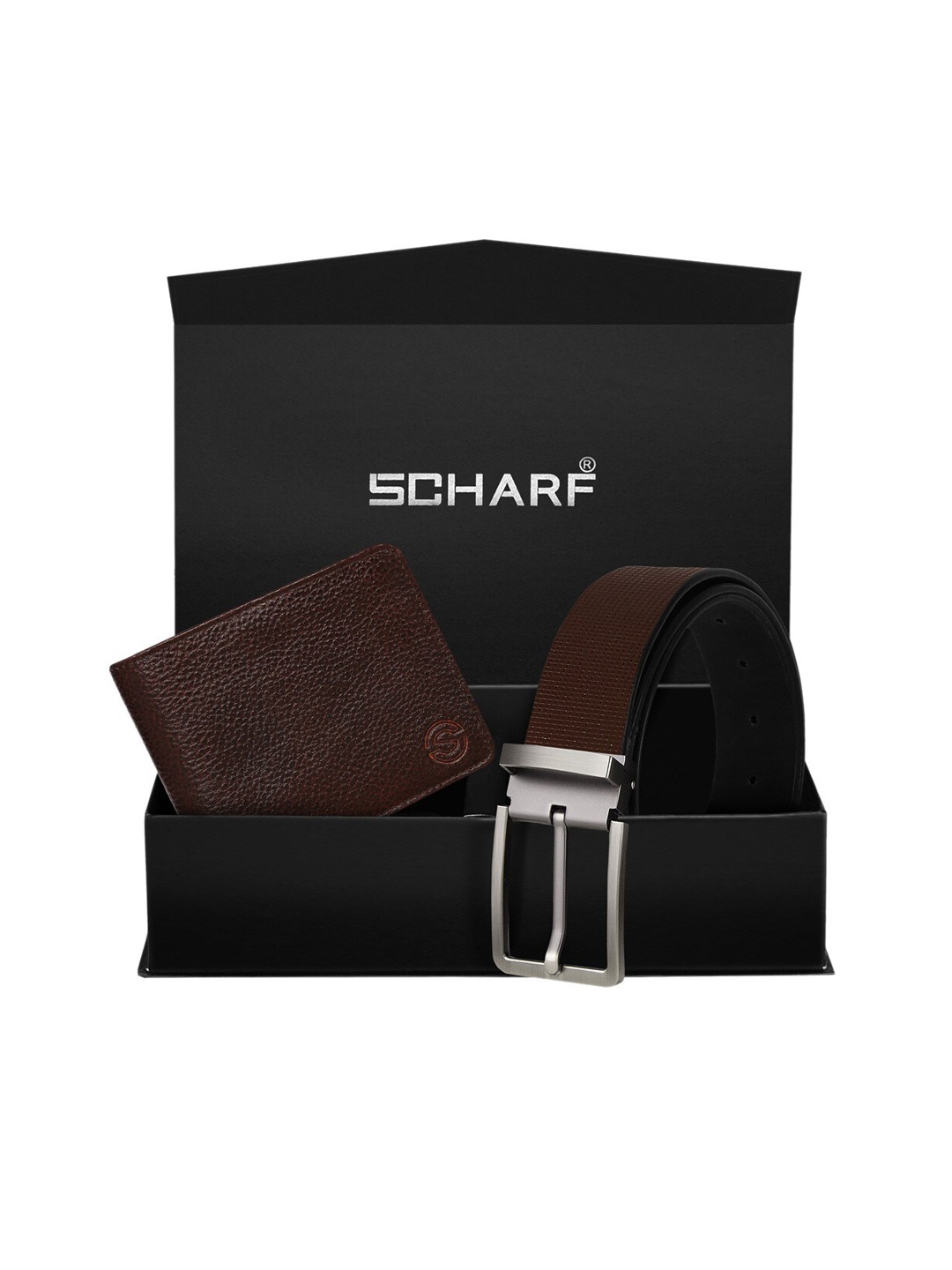 

SCHARF Men Brown Genuine Leather Belt & Wallet Accessory Gift Set