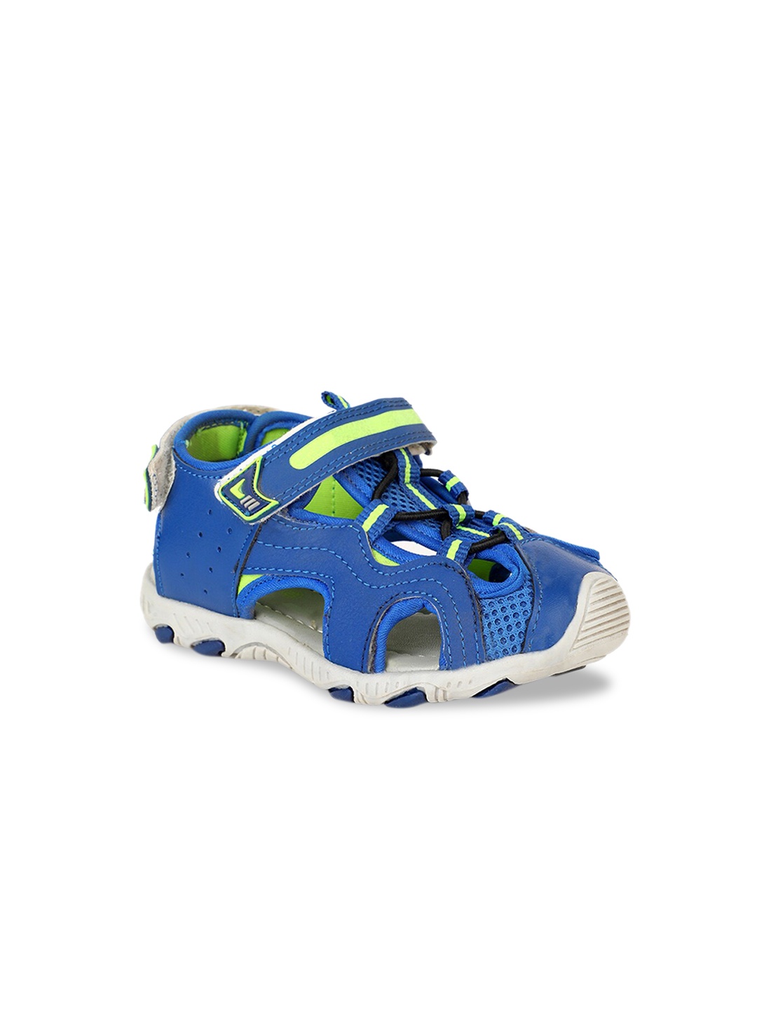 

Bubblegummers Boys Blue & Fluorescent Green Fisherman Sandals