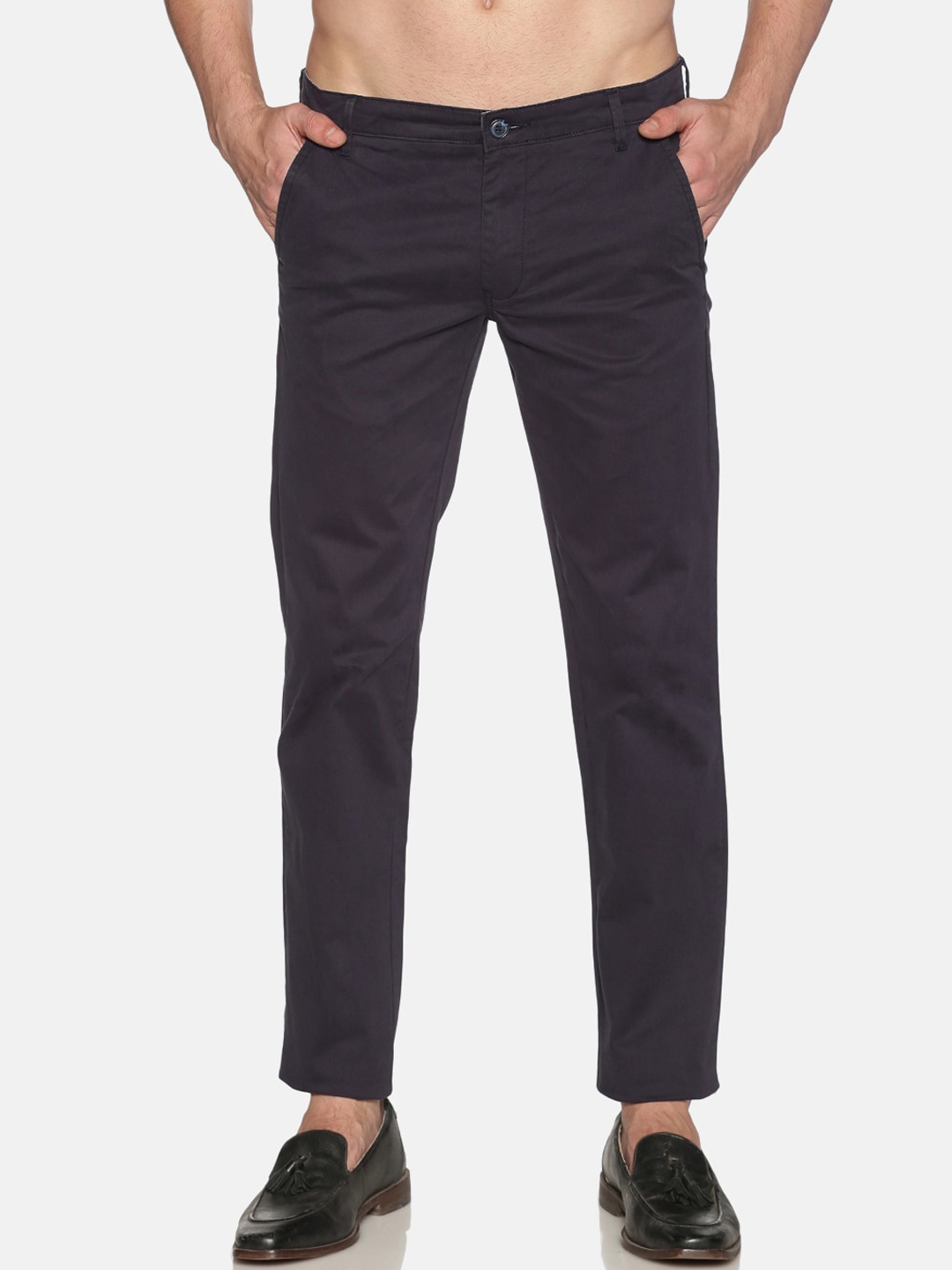 

Chennis Men Navy Blue Slim Fit Solid Chinos