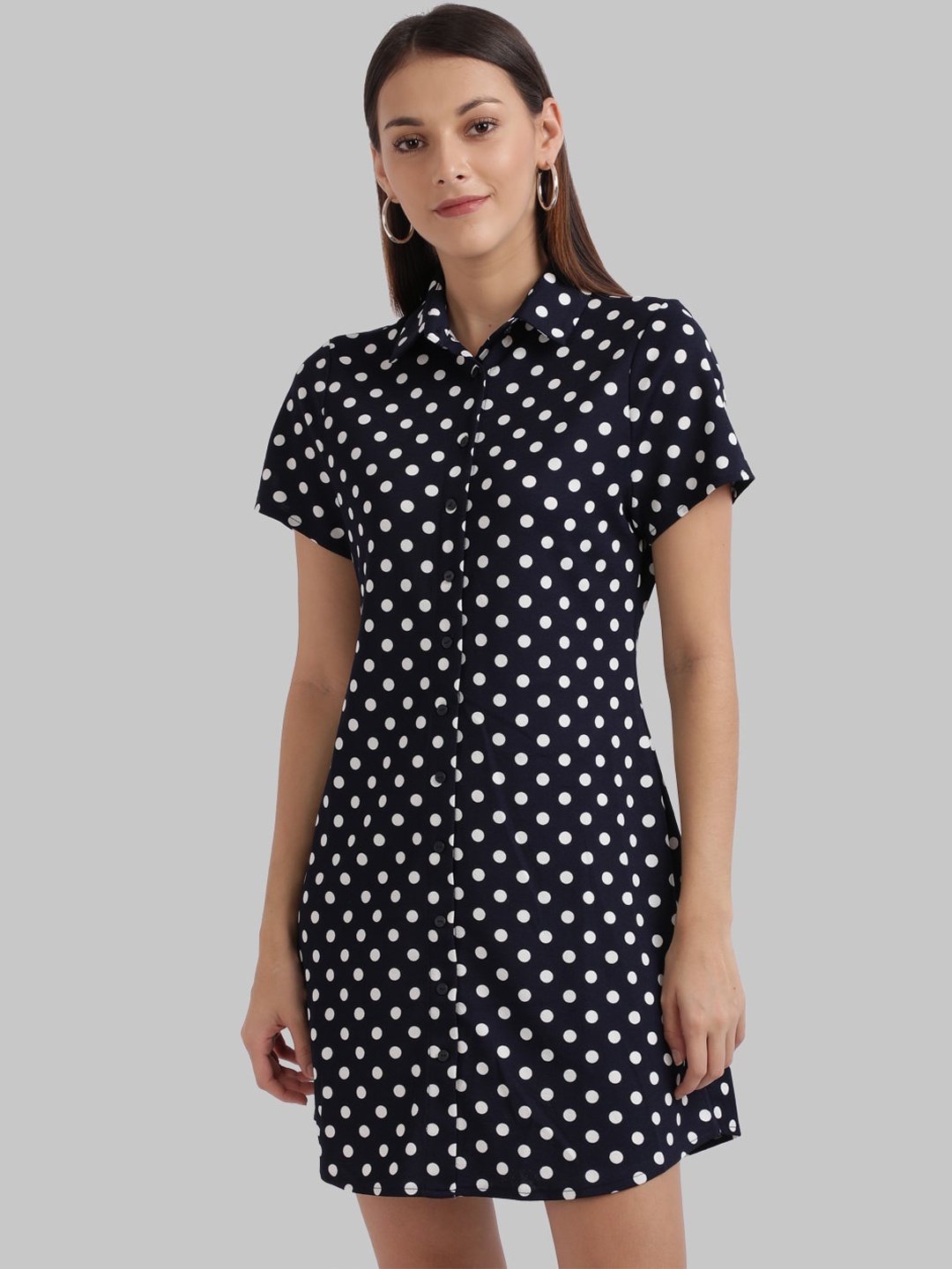 

Parx Women Blue Printed Shirt Dress