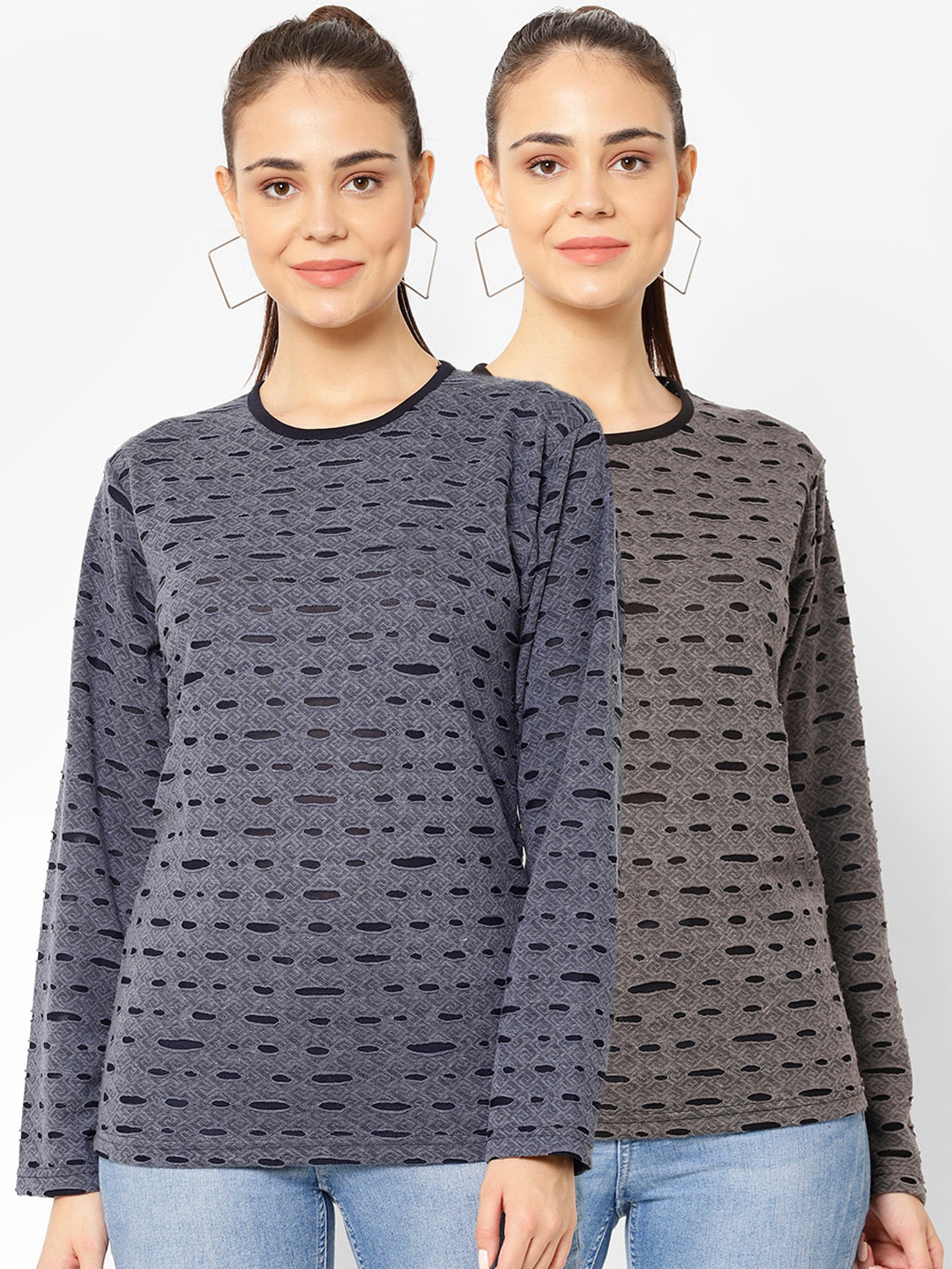 

VIMAL JONNEY Women Multicoloured Solid Hood T-shirt, Multi