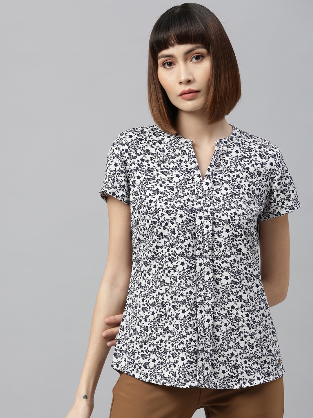 

Park Avenue Woman Women Blue Printed Top