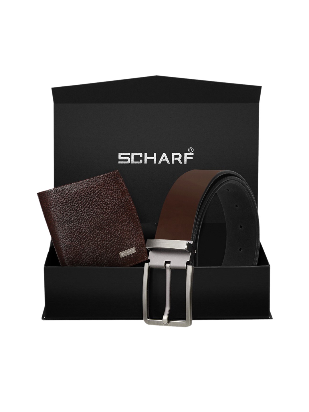 

SCHARF Men Brown Genuine Leather Belt & Wallet Accessory Gift Set