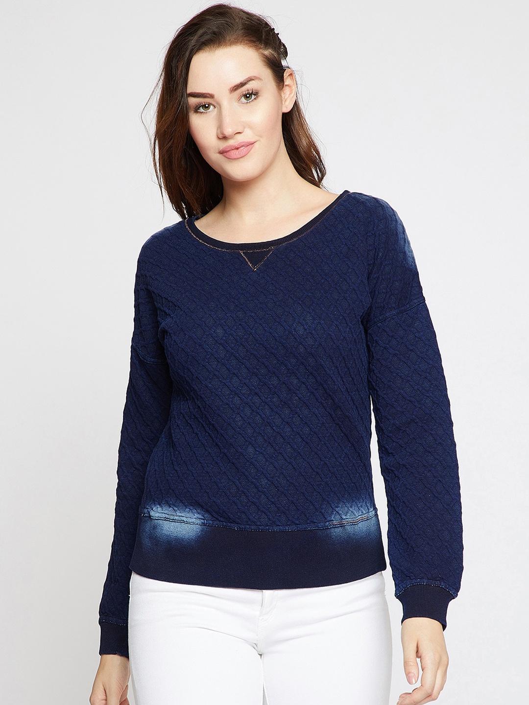 

Carlton London Women Blue Solid Sweatshirt